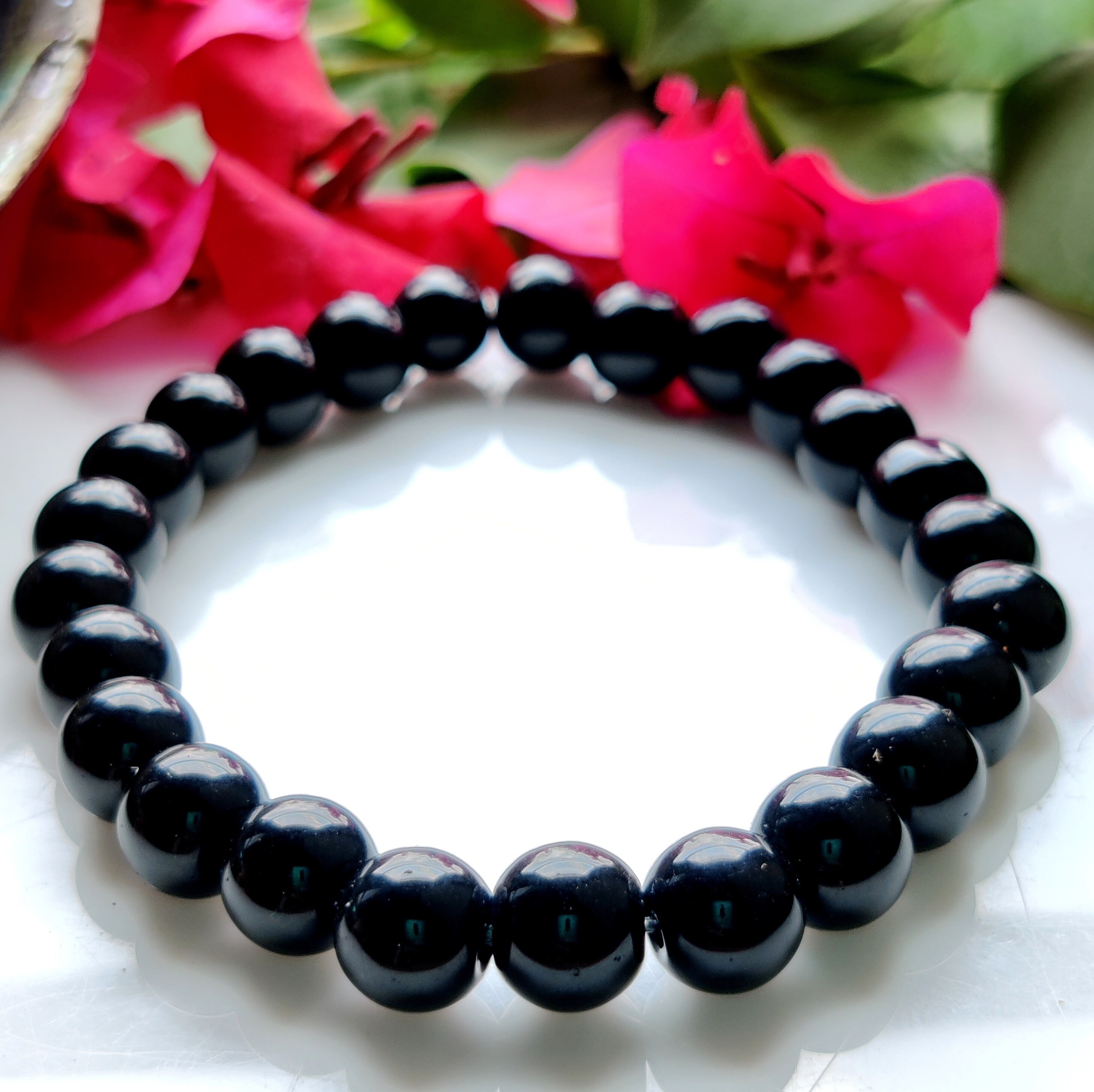 ブレスレット SK8ER ROCK Eight Ball Black Gemstone Bracelet 001 8mm Round Gemstone Bracelet Matt Black Onyx – STEEL & BARNETT