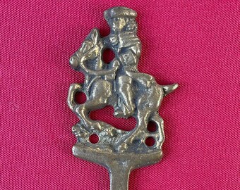 Vintage Brass Hook Horse & Rider Germany Towel Hook Bronze Kitchen Metal Hanging Key Hook Wall Art Horse Lover Gift Fixture