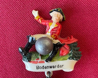 One Vintage Baron von Munchhausen German Hat or Lapel Pins Alpine Brooch Charm 1960s Travel Souvenirs Hatpin Oktoberfest Accessory Bavarian