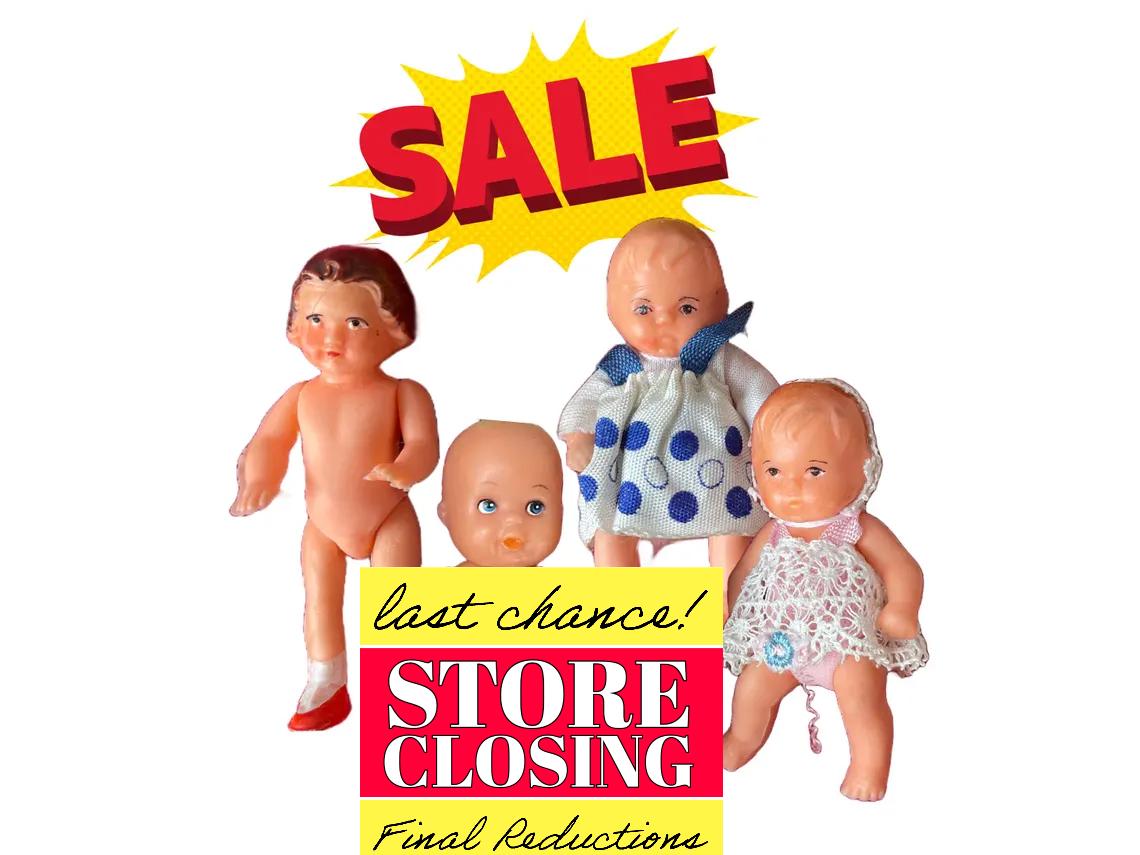 最終日！* ヴィンテージミニチュアドールハウス人形 – 1/12スケール
