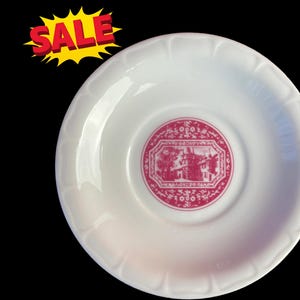 Vintage Saucer for Rudesheimer Coffee Cup Set Replacement Heinrich Porcelain Red & White Ceramic  Irish Tea Cup Saucer Coaster Asbach German
