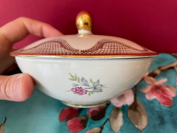 Vintage 1940s Trinket Dish Bavarian Porcelain Win… - image 3