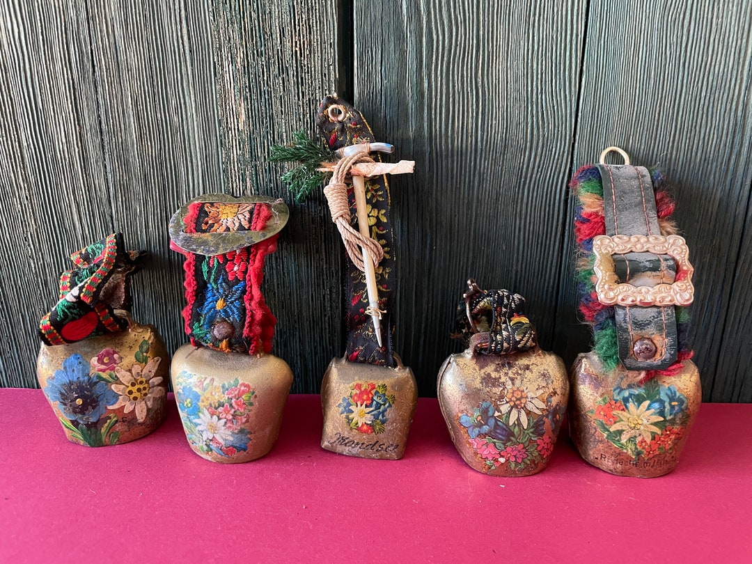 One Vintage Small Alpine Cow Bell Gift Bavarian German Swiss Brass