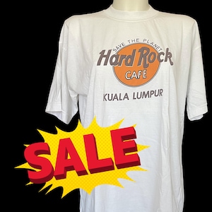 Vintage Hard Rock Cafe T-Shirt – Malaysia Kuala Lumpur – Oversized Tourist Save the Planet 90s Tee SALE
