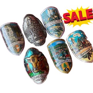 Vintage Hiking Pole Medallion – Choose One Alpine Travel Souvenir Shield – Golling Pass, Ochsenkopf, Falkenstein & More SALE
