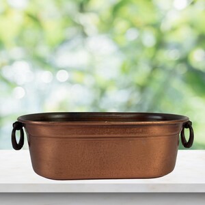 Vintage Copper Jardiniere with 2 Handles Planter Metal Plant Pots Flowers Bohemian Home Decor Indoor Gardening Gift Idea