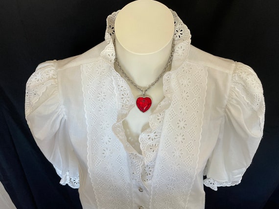 Vintage Trachten Blouse Bavarian Folk Shirt for O… - image 1