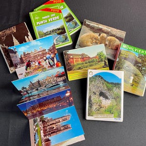 Mini cartoline vintage Set di foto Libretti Souvenir di viaggio anni '90 Scrapbooking Artigianato Immagini Cartella Zoo Animale Grotta Belgio Berlino Mühlviertel