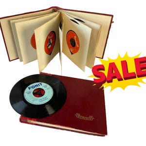Lot de 2 albums de disques vintage - 18 45 tours allemands et italiens - Odeon, Decca, Polydor - Vinyle Mid-Century de domaine bavarois - Musique destinée à la revente