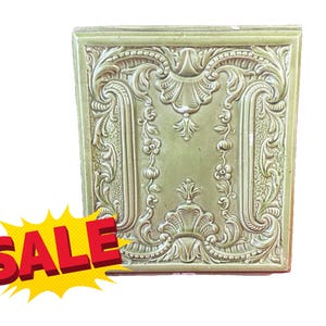 Antique Green Fireplace Tile – Jugendstil Kachelofen Ceramic from Bavaria Germany – Art Nouveau Salvage SALE