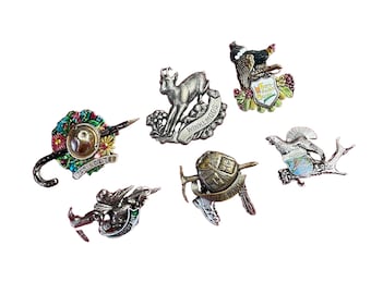 Vintage German Hat Pins – Reit im Winkl, Winklmoos, Passau, Waging am See and More – Auerhuhn & Folk Motif Brooches