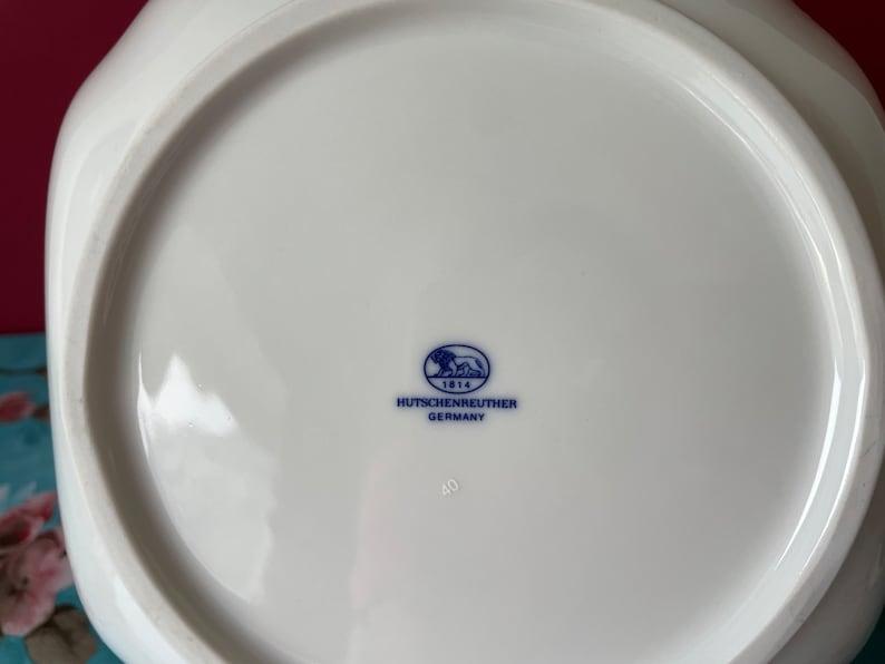 Vintage 8 in Serving Bowl Blue Onion Large Square Bowl or Dish Hutschenreuther Blue & White Bavarian Porcelain Service Dishwasher Safe image 5