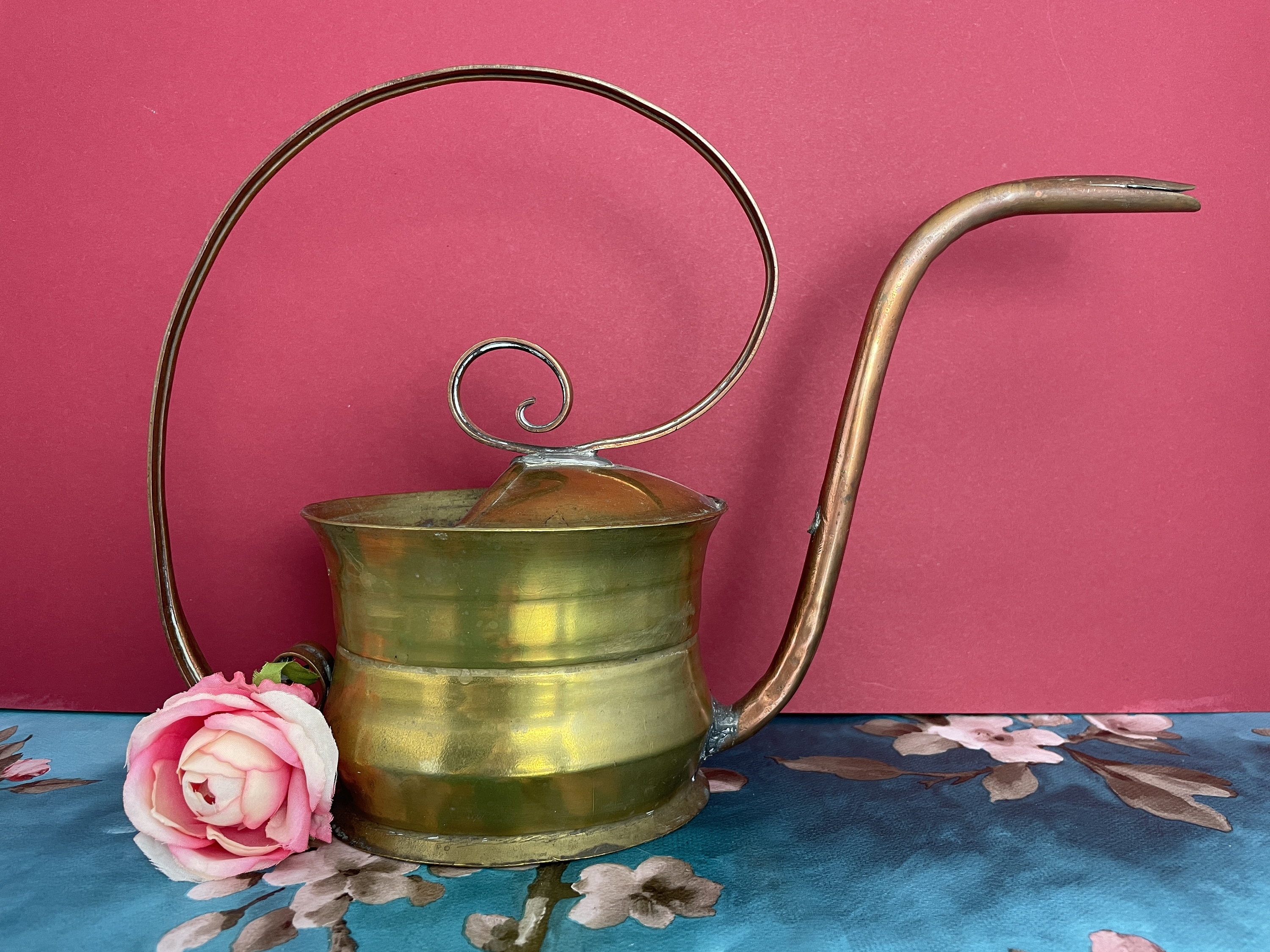 Vintage Rustic Watering Can Copper & Brass With Patina Old Etsy