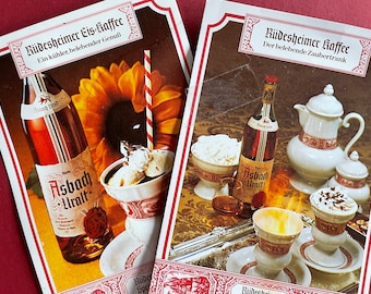 Vintage Rüdesheimer Kaffee Recipe Card Choice 1 Coffee Speciality Asbach Liqueur like Irish Coffee Heinrich Porcelain Germany 1970s 1980s