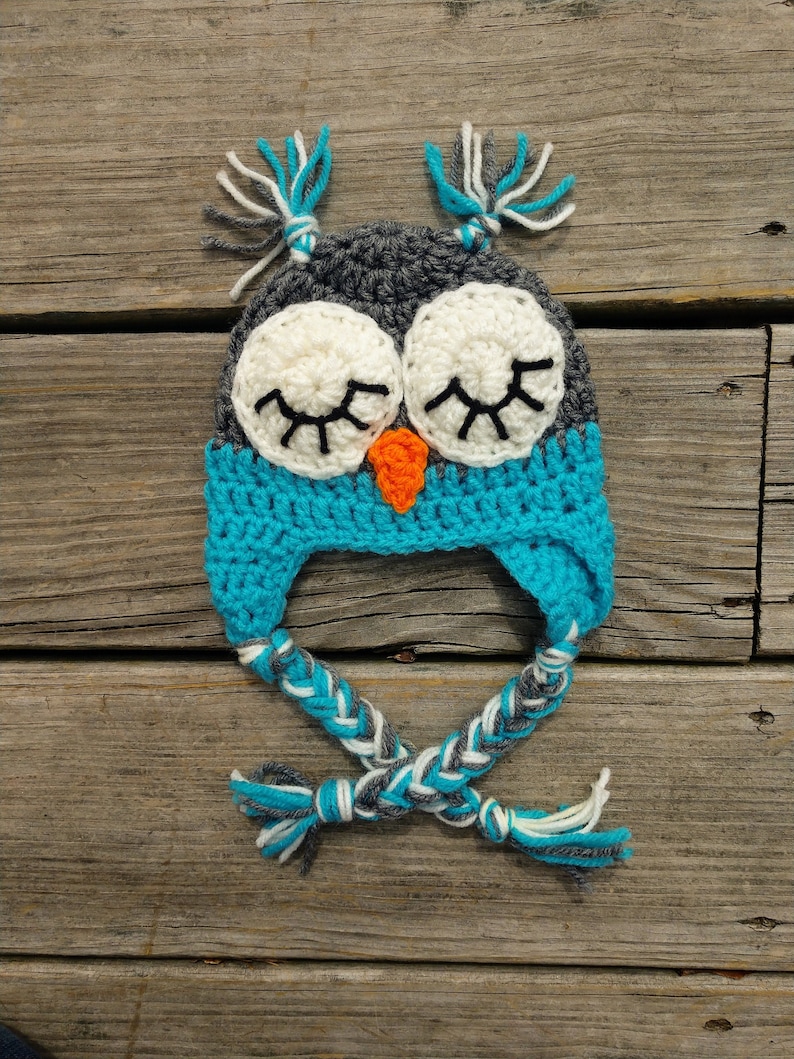Baby Hat Woodland Hat Owl Photography Prop Newborn Sleepy Owl Hat
