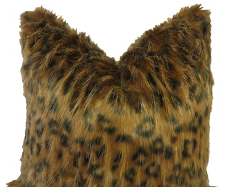 Faux Fur Leopard Pillow Cover