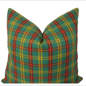 Green Plaid Pillow Cover