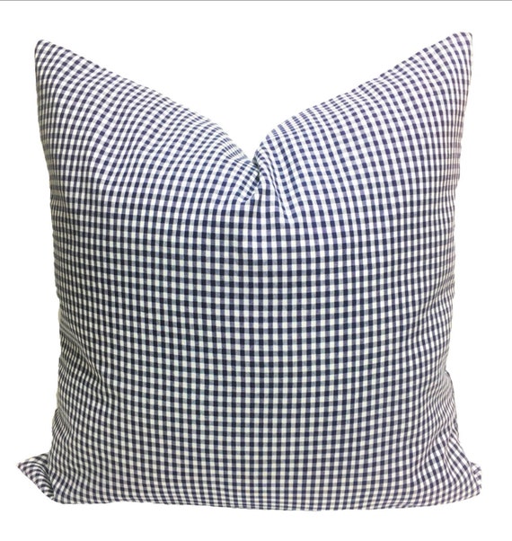 Navy gingham pillow hot sale