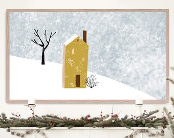 Samsung TV Frames, Winter Wonderland Frame Art, Snowy Instant Download, Winter Frame Tv, Samsung Art TV, Forest Digital Download - WTV