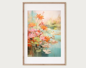 Coastal Wall Art, Marsh Painting, Beach Art, Lowcountry Marsh, Coastal Watercolor, Pink Art, Watercolor Landscape, Printable Art - 5 Sizes