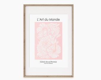 Botanical Wall Art, Blush Pink Decor, Botanical Illustration,  Floral Wall Art, Exhibition Printable, Digital Download, Pink Botany Line Art