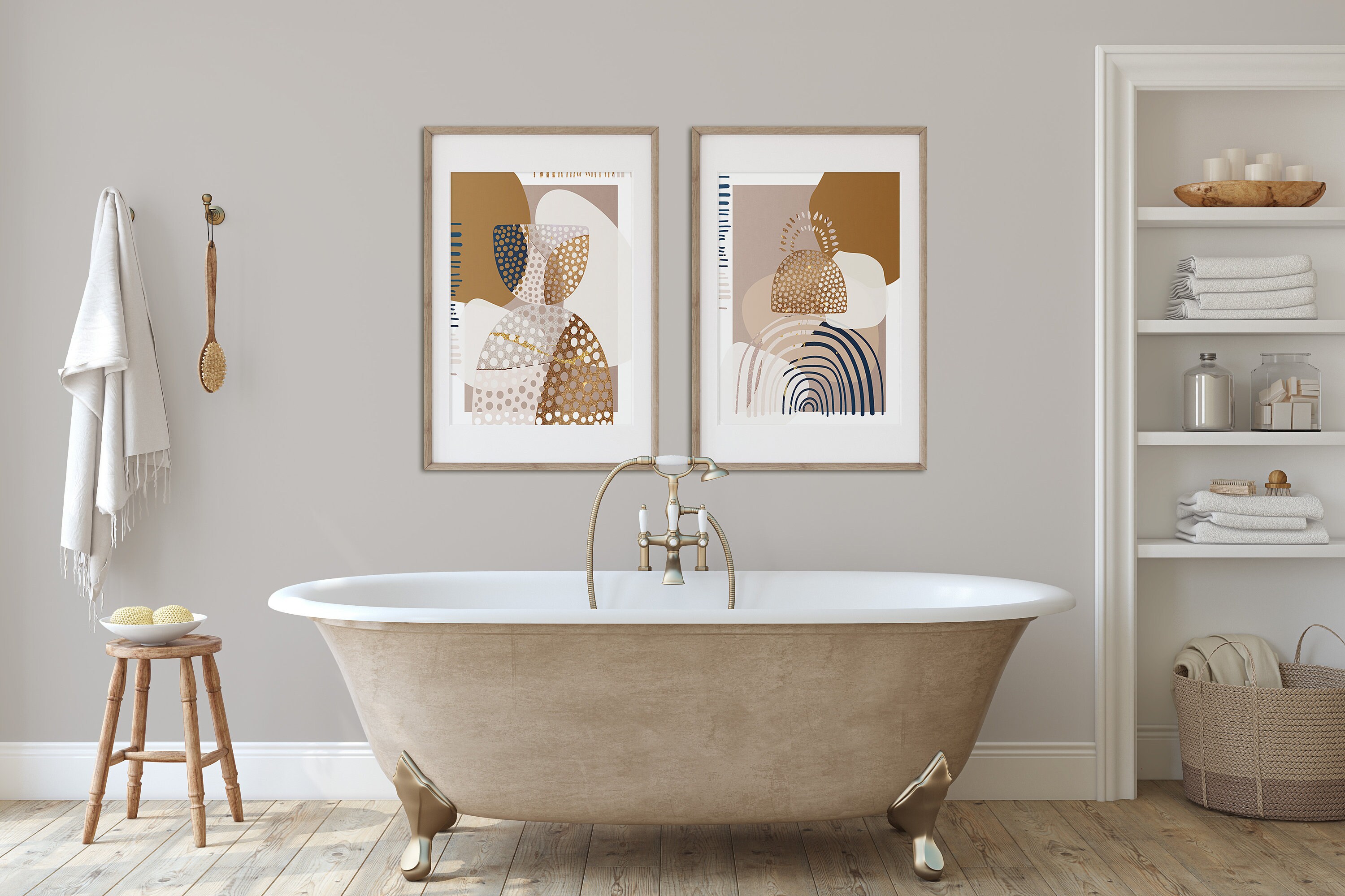 Modern Art Print Set of 2 Abstract Wall Art Digital Download | Etsy