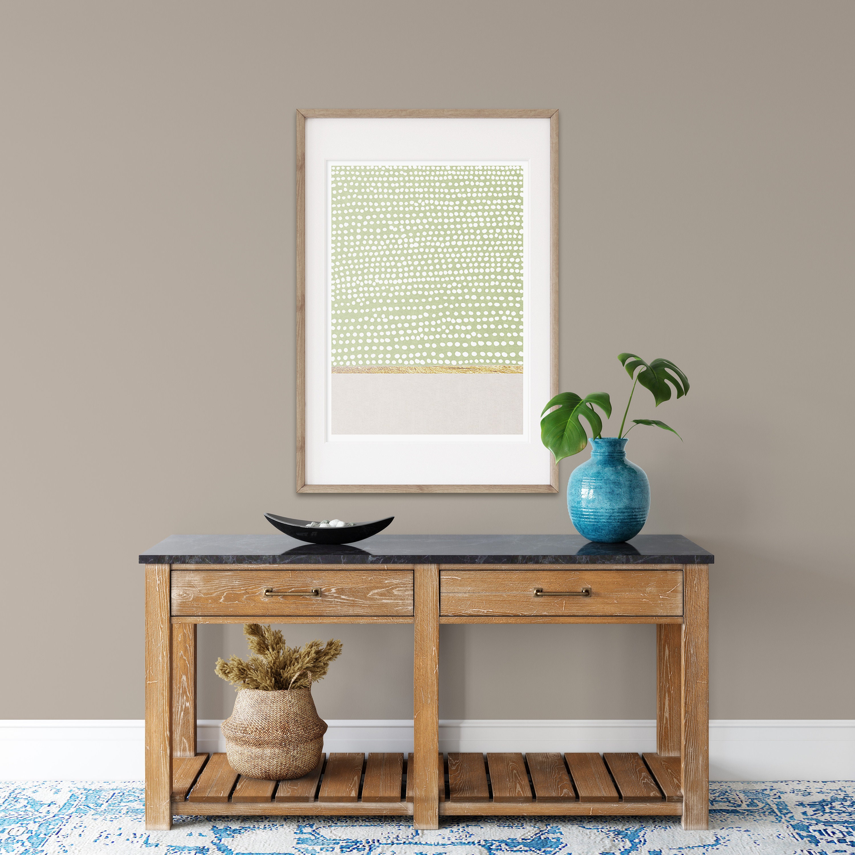 Green Wall Art Digital Print Green and Gold Wall Art Mint Etsy