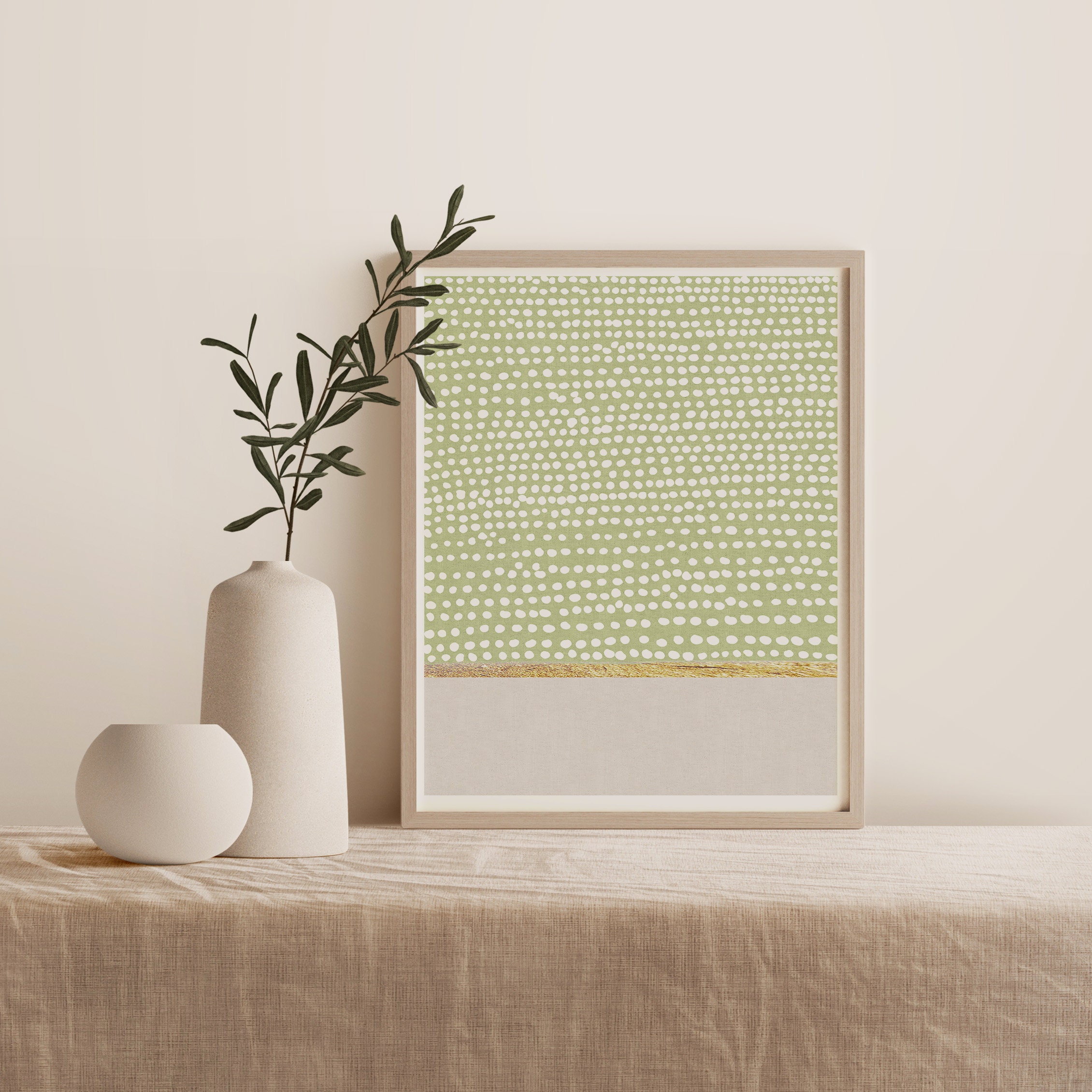 Green Wall Art Digital Print Green and Gold Wall Art Mint Etsy
