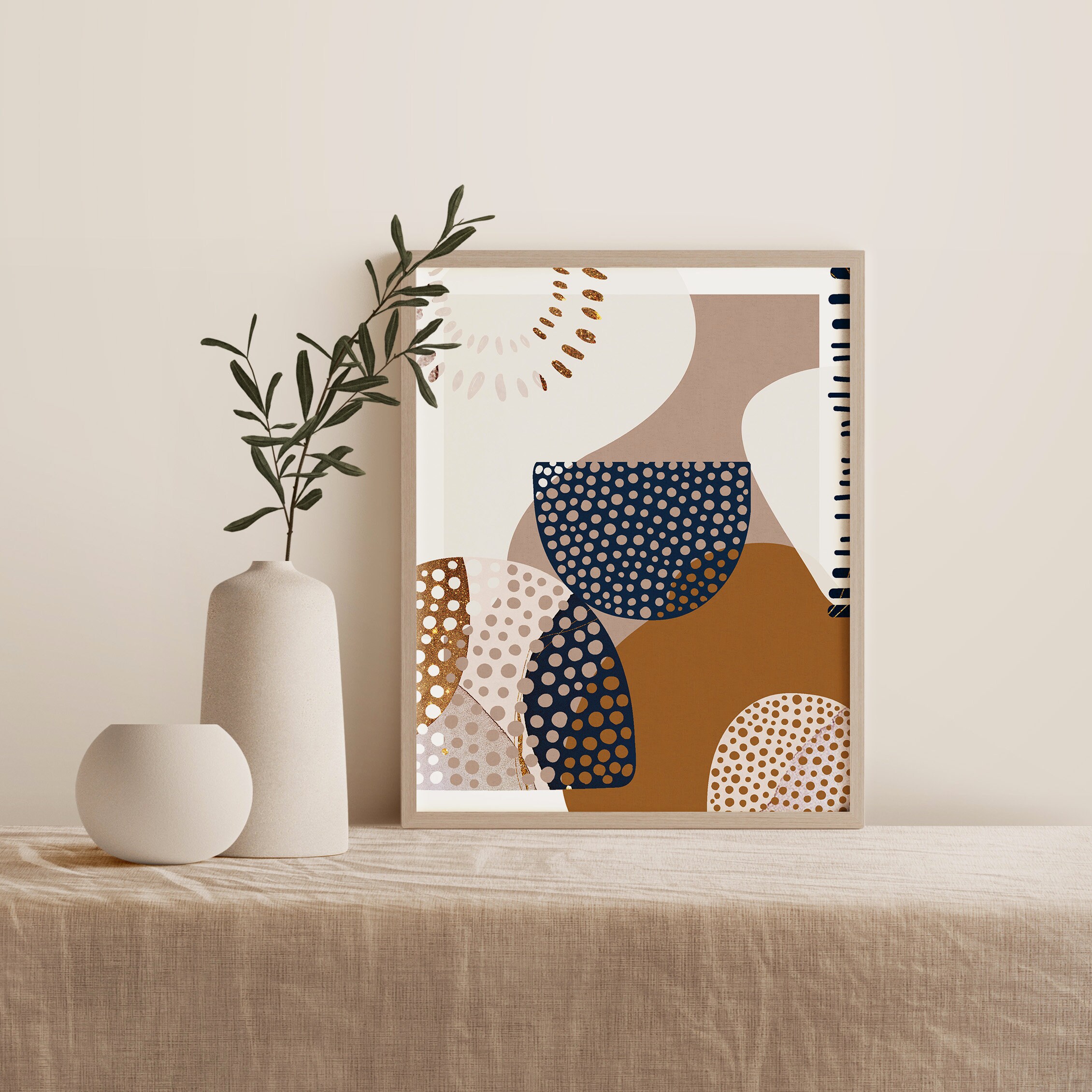 Moderne kunst print set van 2 abstracte kunst aan de muur Etsy