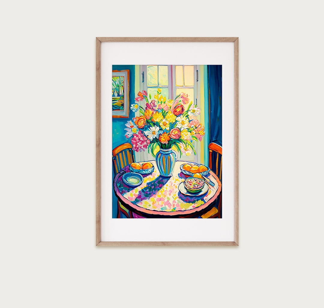 colourful kitchen print - bright kitchen wall art –... Kitchen Wall Art Digital Print, Kitchen Prints, Bright and Cheerful ...