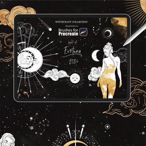 Procreate - Light of Fortuna - 250+ Brushes, Galaxy, Tattoo,  Moon Phase, Astronomy, Zodiac, Wicca, Universe, Magic, COMMERCIAL USE