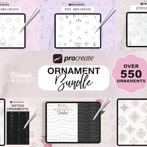 Procreate - Pacchetto tatuaggi ornamentali - Pennelli per timbri - Pennelli decorati