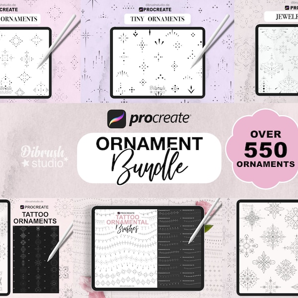 Procreate - Ornament Tattoo Bundle -  Stamp Brushes - Ornate Brushes