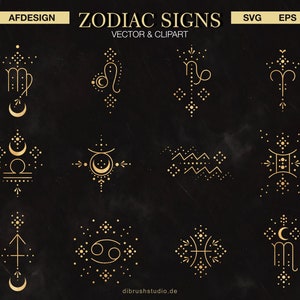 Zodiac Signs SVG, Zodiac Sign PNG, Zodiac Sign Cricut