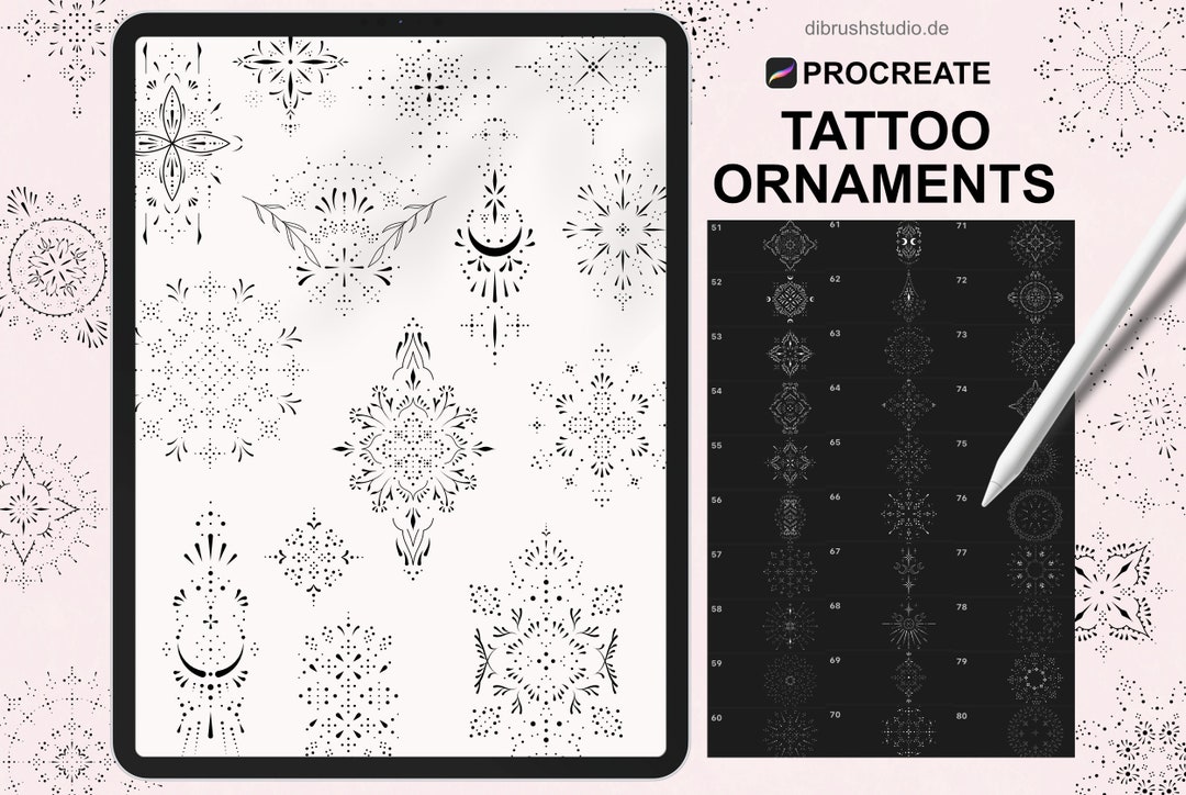 Procreate - Ornament Tattoo Stamp Brushes - Ornate Brushes - Etsy