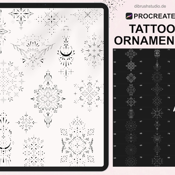 Procreate - Ornament Tattoo Stamp Brushes - Ornate Brushes