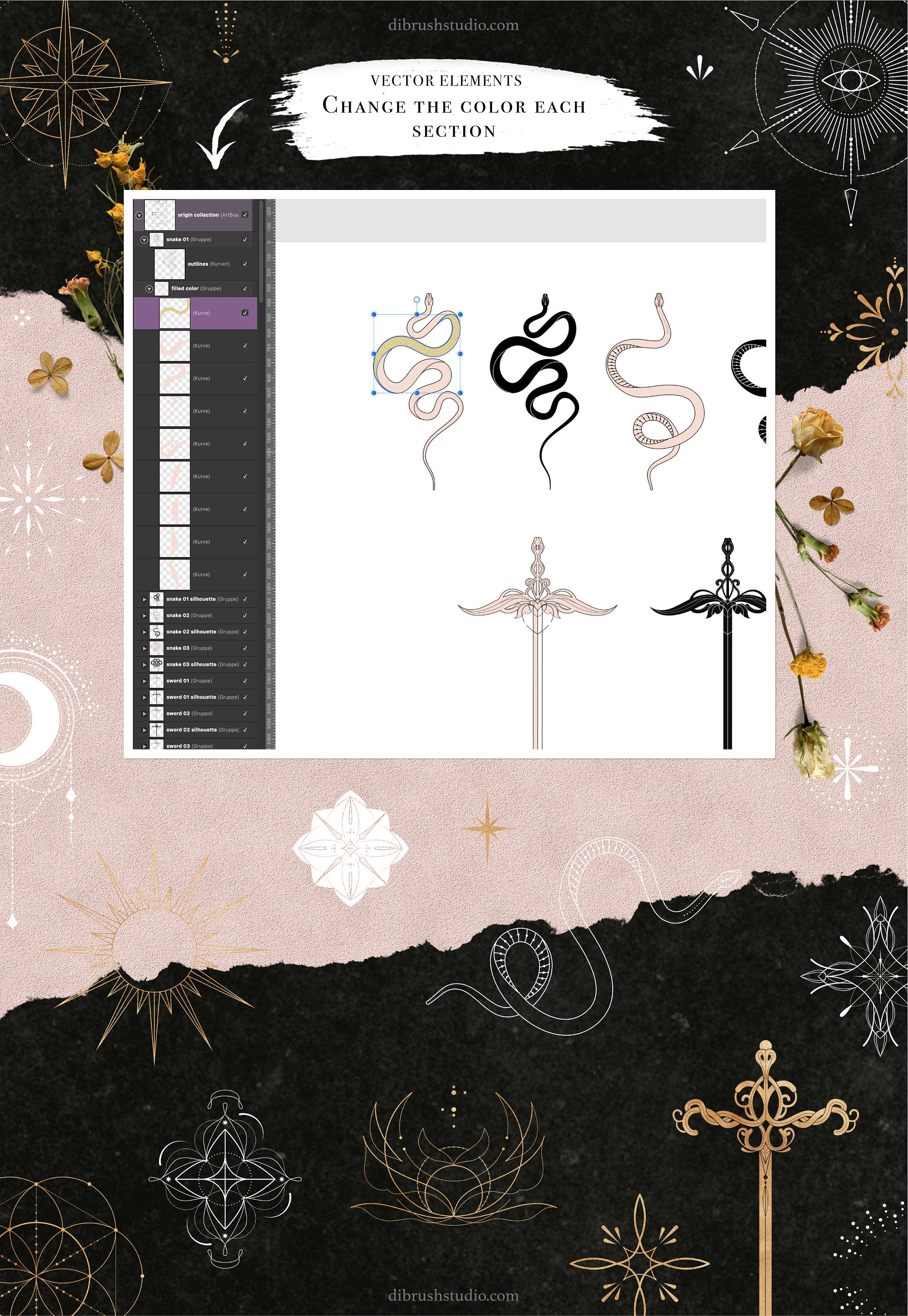 Origin Clipart & Vector Collection Tattoo Fine Line Etsy