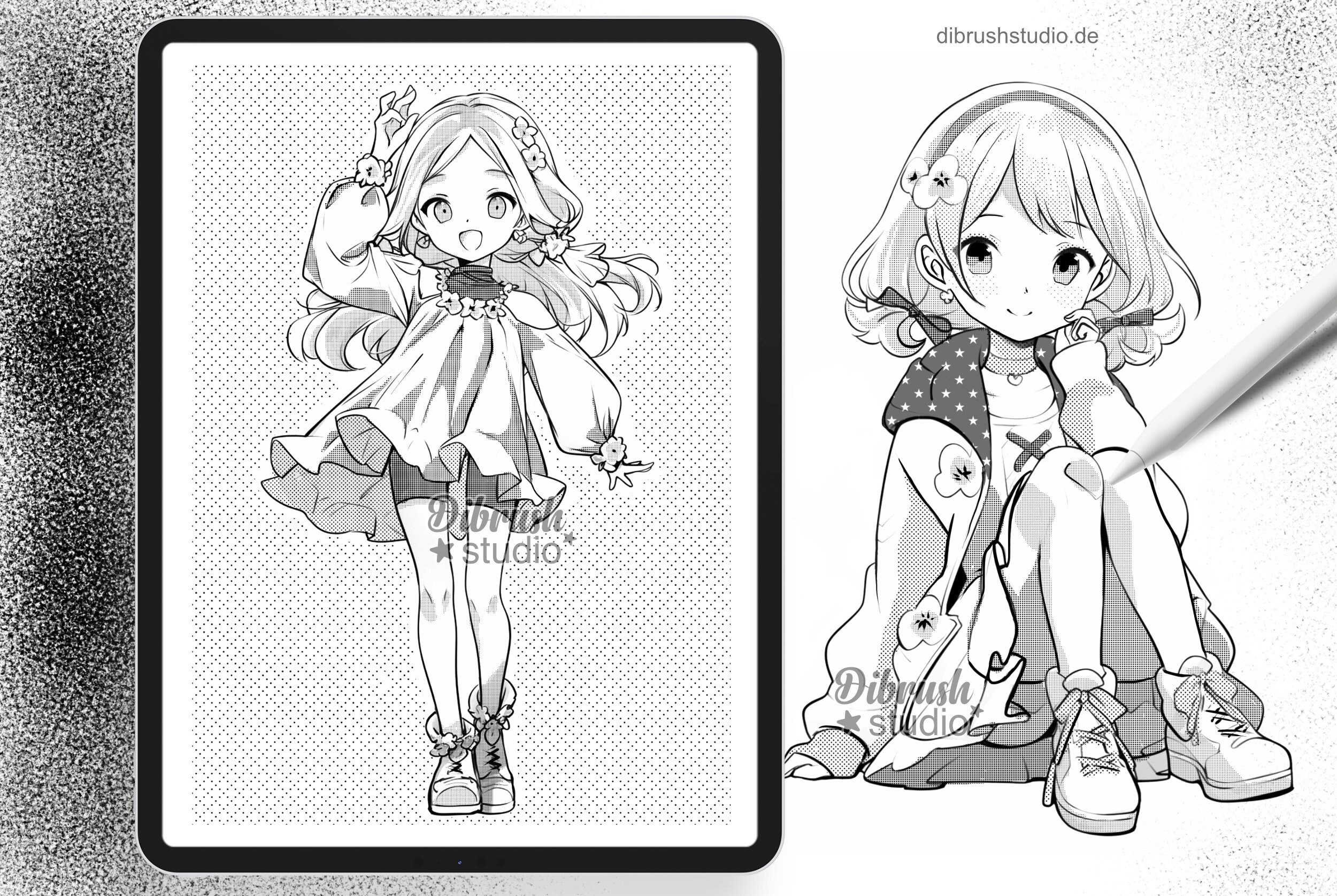 水玉　中学生　アダルト Procreate • マンガ スクリーントーン ブラシ • ハーフトーン コミック ブラシ - Etsy 日本