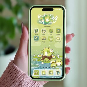 Cute Frog App Icons Ios & Android / Kawaii Green Frog Phone Theme ...
