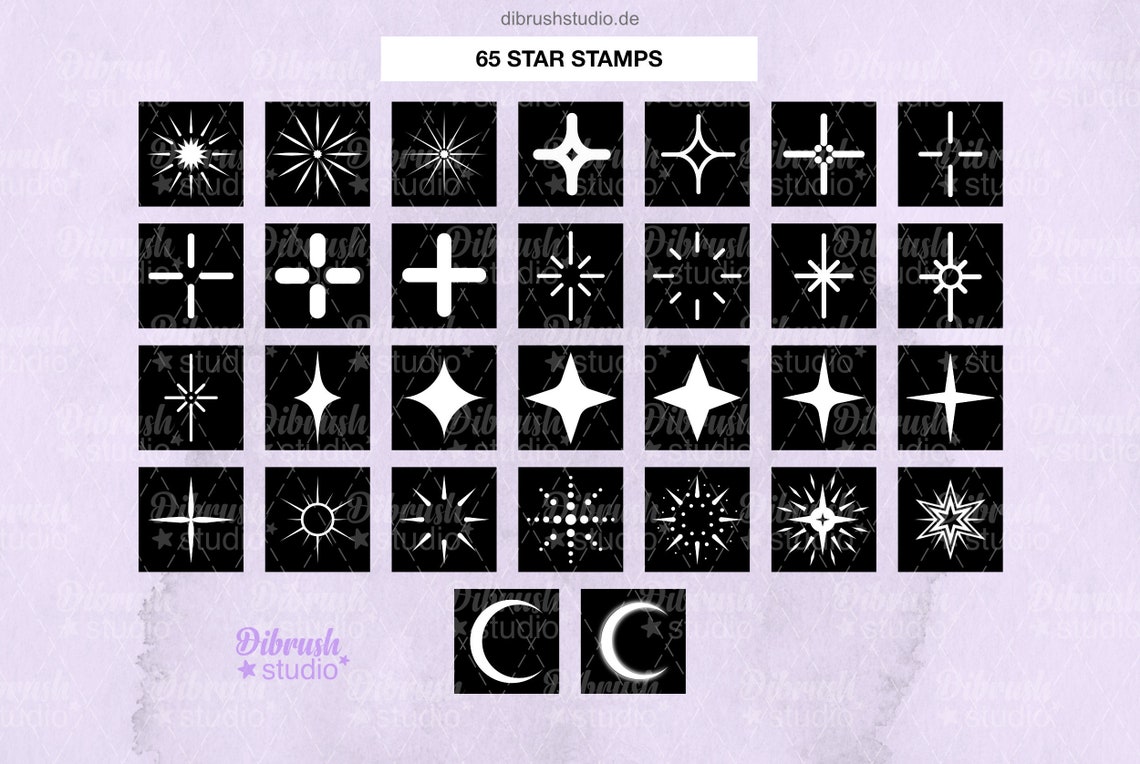 Procreate - Star and Sparkle Brushes, Moon Brushes, Galaxy Brushes ...