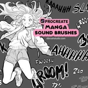 Procreate Manga Sound Effect Brushes, SFX Brushes, Outline Brushes