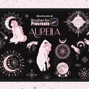 Procreate - Aurelia - 145 Brushes, Witchcraft, Magic Hand, Moon, Stars, Celestial, Wicca