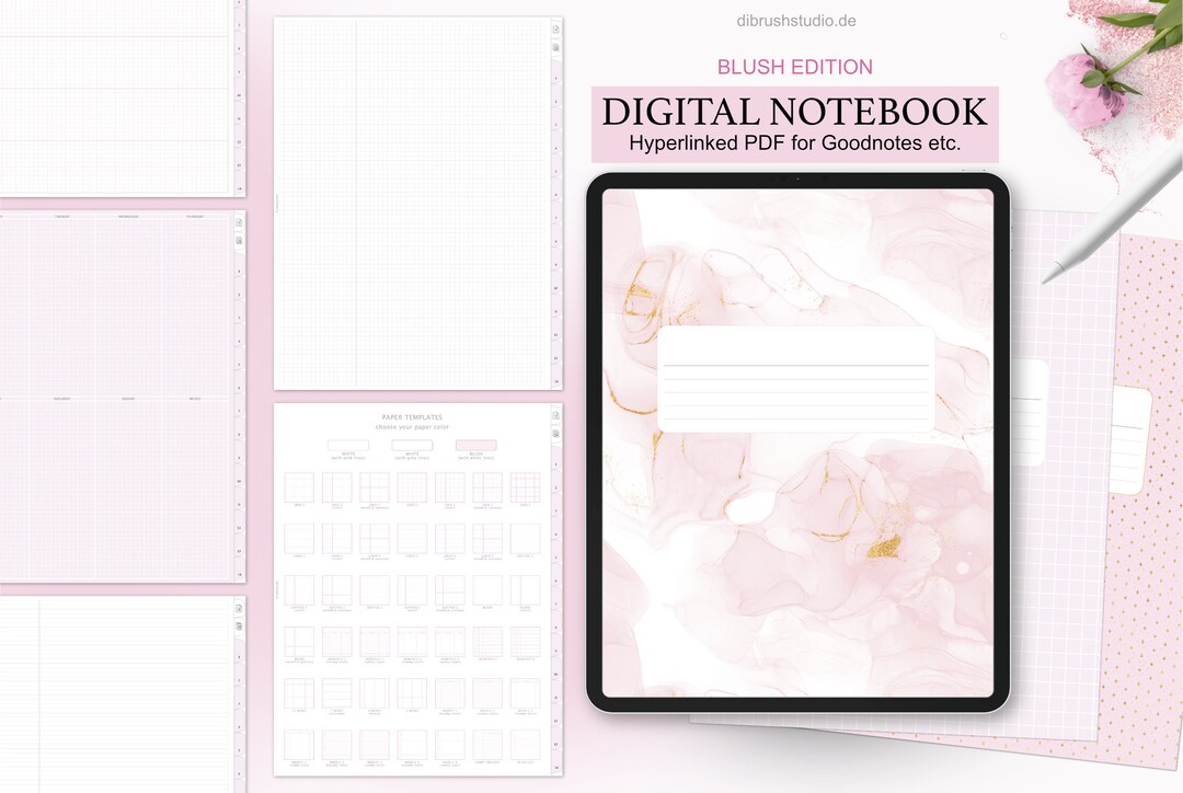 Digital Notebook Pink Goodnotes - Etsy