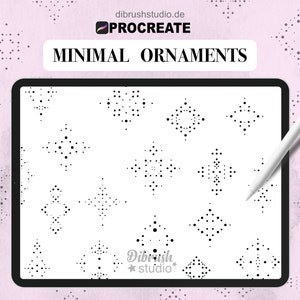 Procreate - Pincéis de carimbo de tatuagem com ornamento mínimo - Pincéis ornamentados