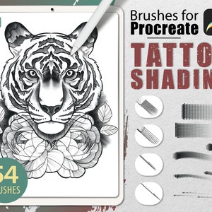 54 Procreate Tattoo Shading Brush Set Dotwork Dotting Dots Stipple Shading Tool Whipeshade