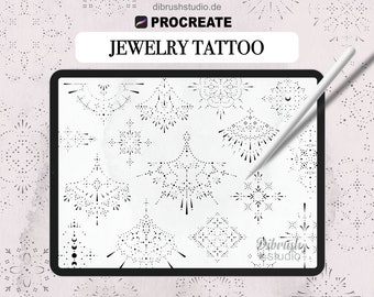 Procréer ∙ Pinceaux de timbres de tatouage d’ornement ∙ Pinceaux ornés de bijoux