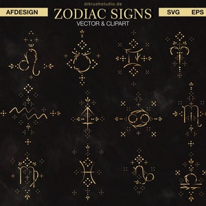 Zodiac Signs SVG, Zodiac Sign PNG, Zodiac Sign Cricut