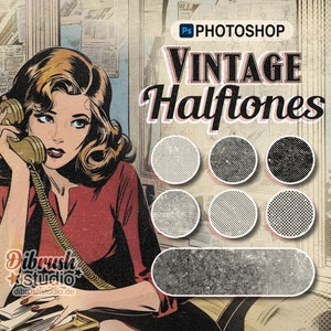 Photoshop ∙ Vintage Halftones Brushes ∙ Comic Screentone Grunge Brushes