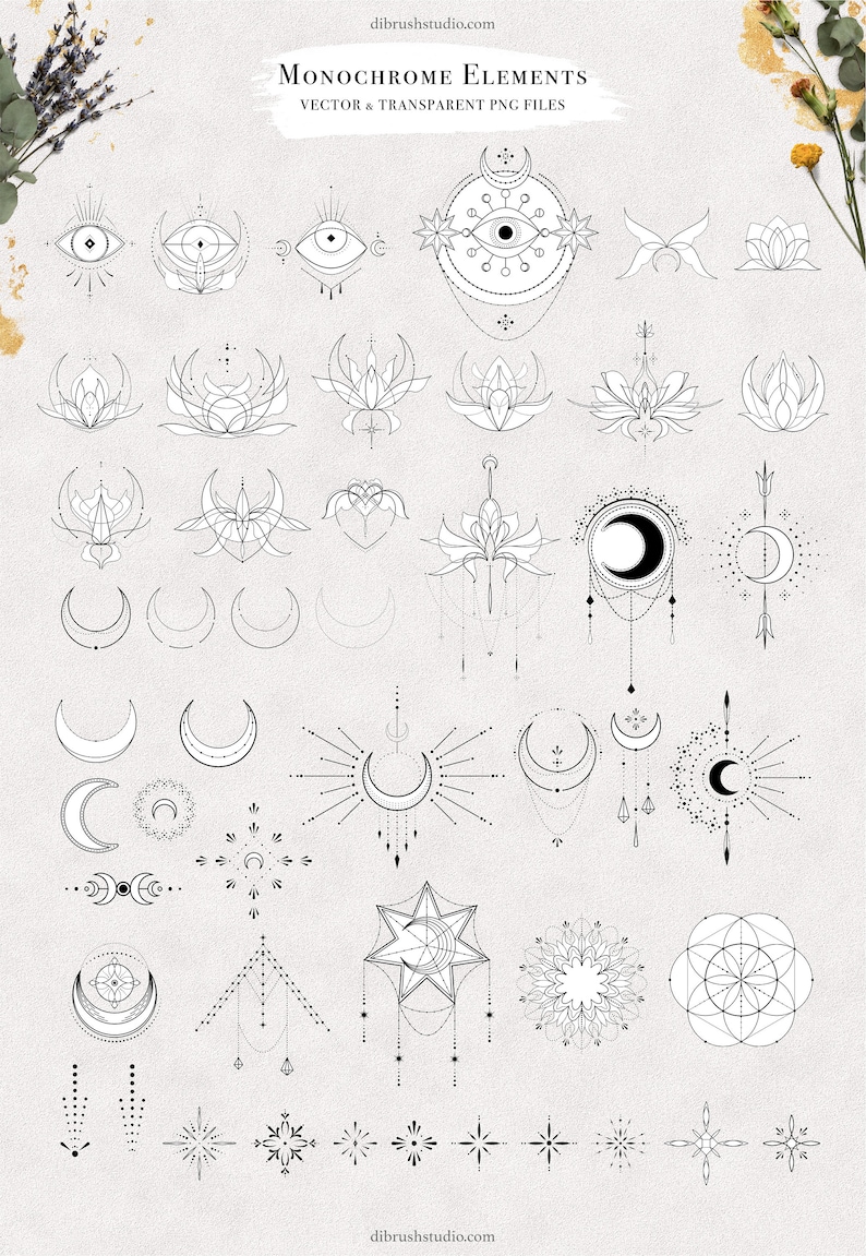 Origin Clipart & Vector Collection Tattoo Fine Line Etsy