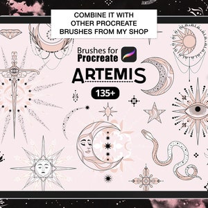 Procreate - 100 Peony Tattoo Stamps - Commercial Use, Procreate Brushes ...